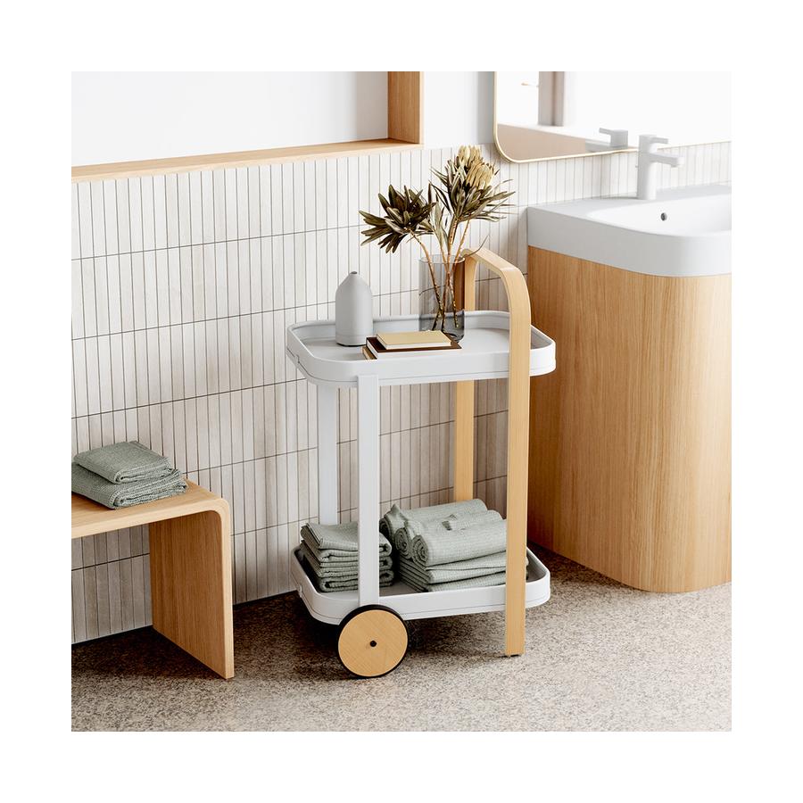 Umbra Bellwood Bar Serving Cart White/Natural White/Natural