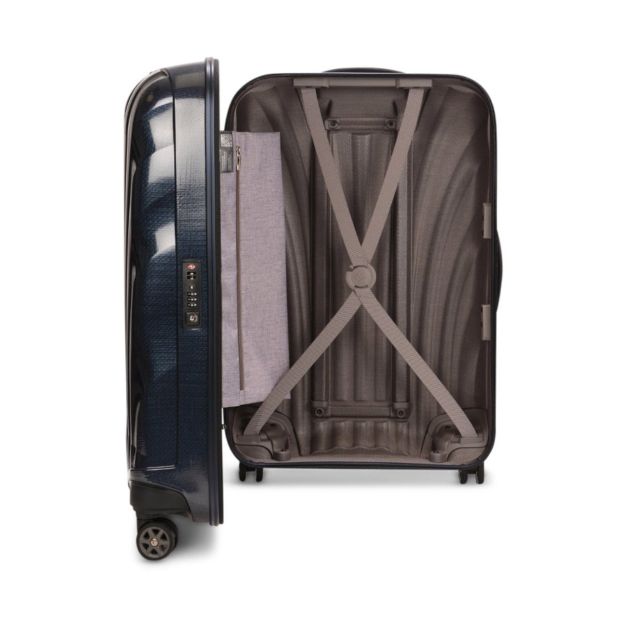 Samsonite C-Lite 69cm CURV Checked Suitcase Midnight Blue Midnight Blue