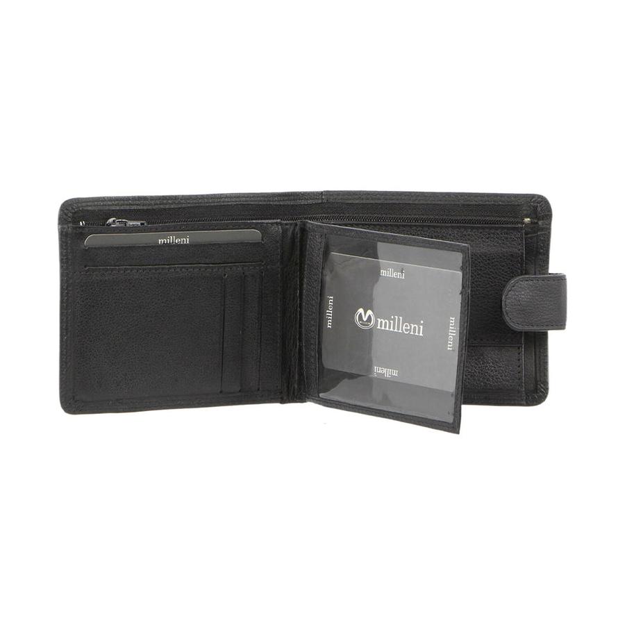 Milleni Remi Men's Leather RFID Wallet Black Black